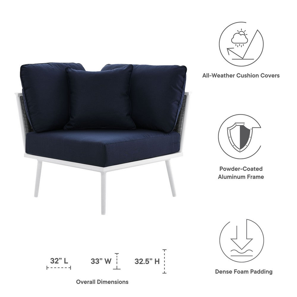 Stance Outdoor Patio Aluminum Corner Chair by Modway| Blue