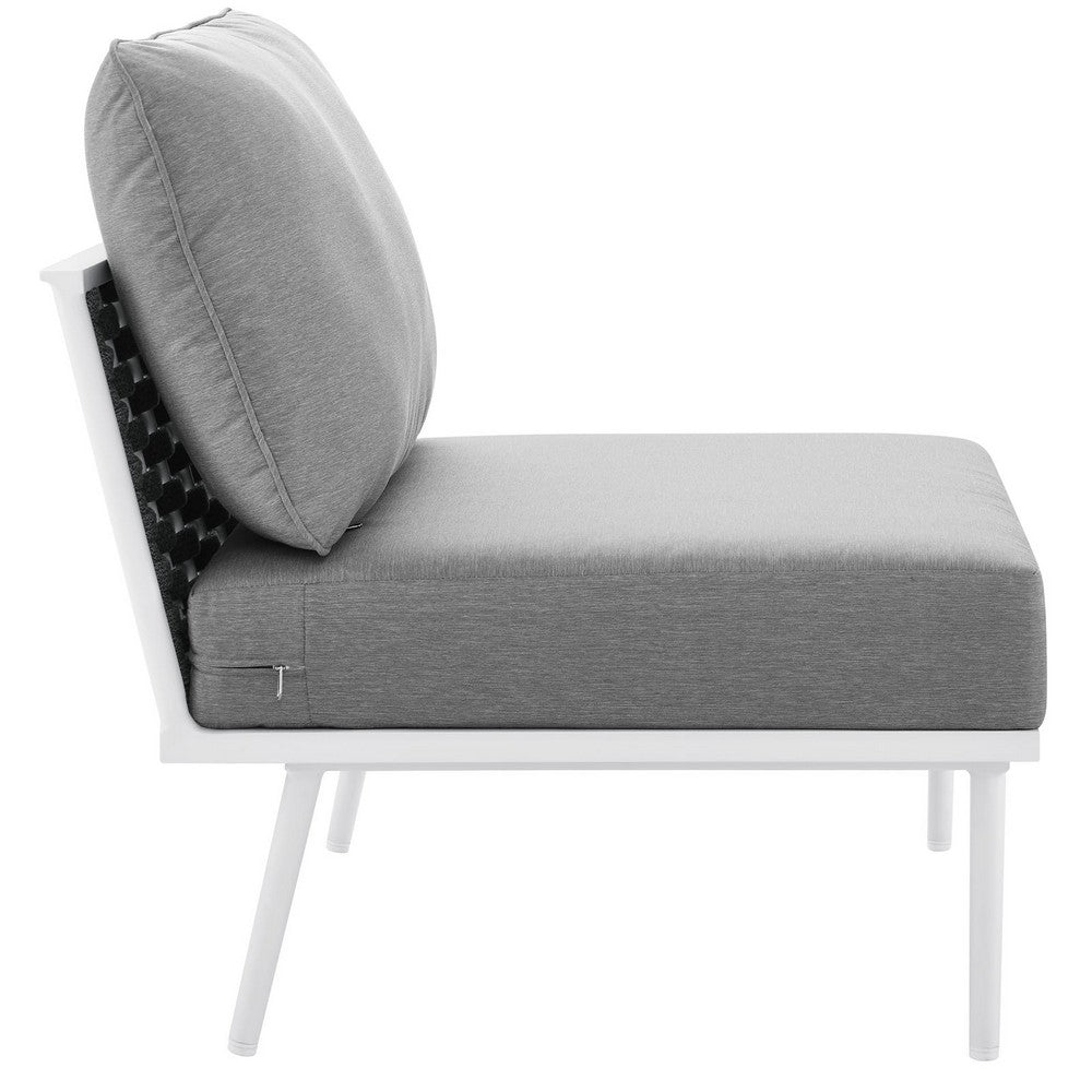 Stance Outdoor Patio Aluminum Armless Chair by Modway| Gray