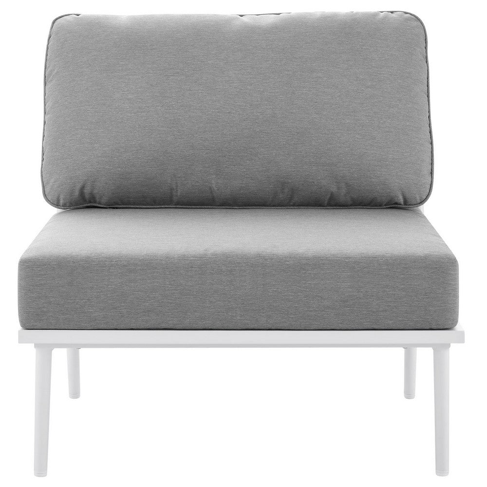 Stance Outdoor Patio Aluminum Armless Chair by Modway| Gray