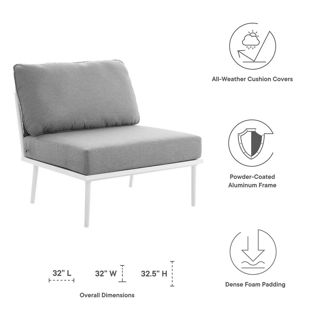 Stance Outdoor Patio Aluminum Armless Chair by Modway| Gray