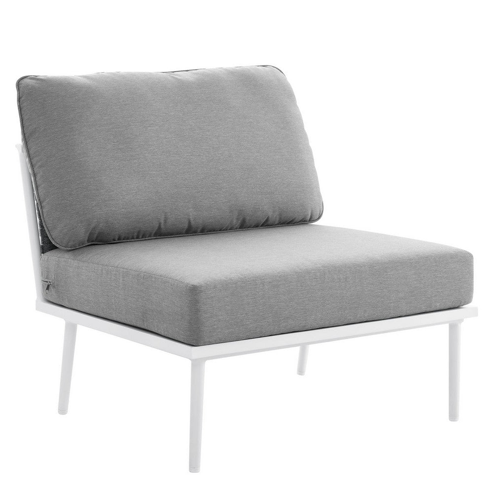 Stance Outdoor Patio Aluminum Armless Chair by Modway| Gray