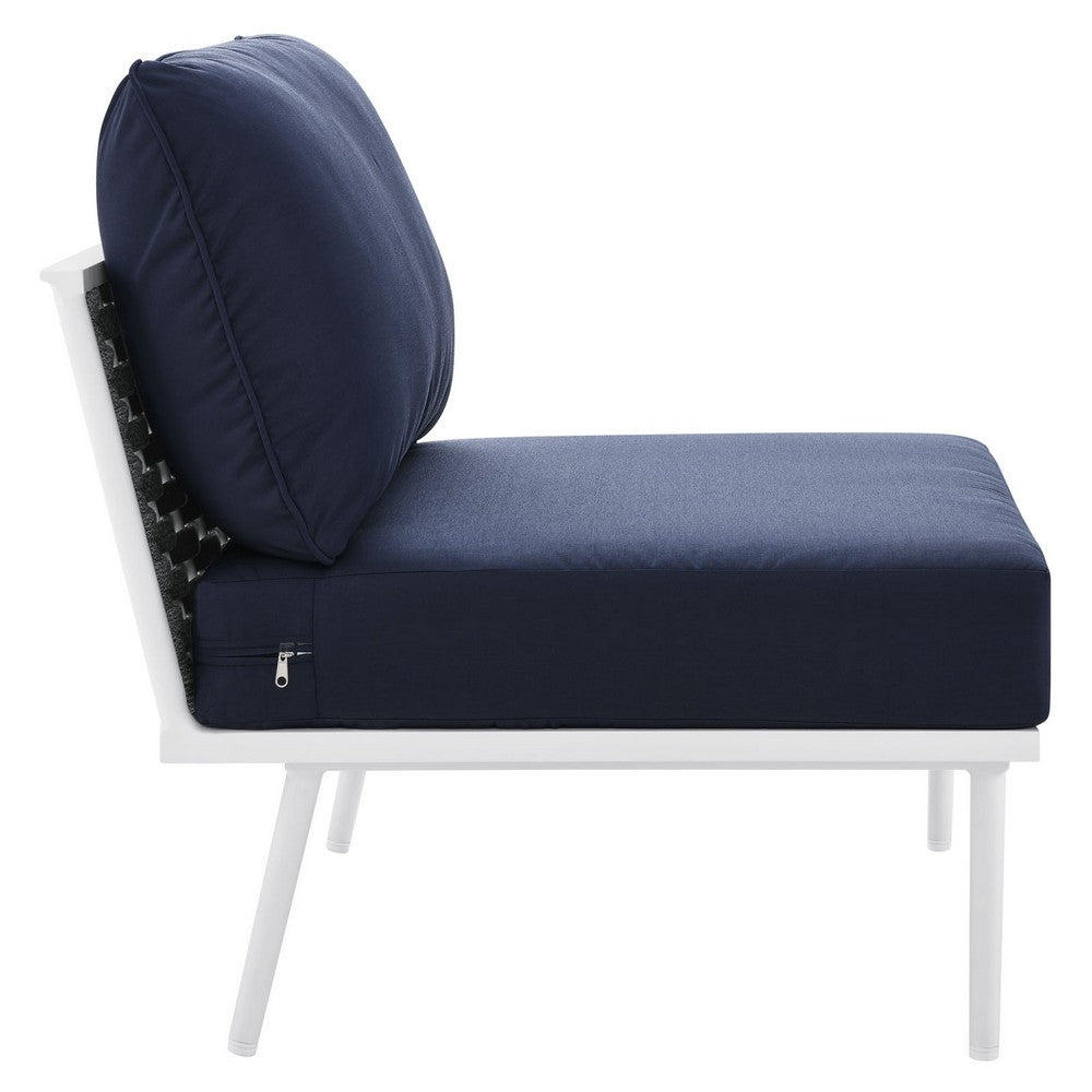 Stance Outdoor Patio Aluminum Armless Chair by Modway| Blue