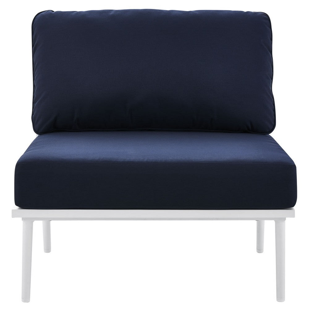 Stance Outdoor Patio Aluminum Armless Chair by Modway| Blue
