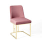 Modway Amplify Dining Chair Set of 2 Gold Dusty Rose MDY-EEI-5569-GLD-DUS