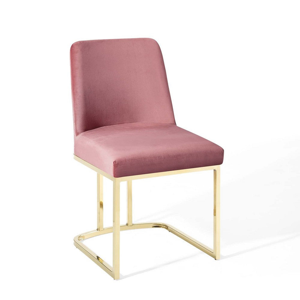 Modway Amplify Dining Chair Set of 2 Gold Dusty Rose MDY-EEI-5569-GLD-DUS