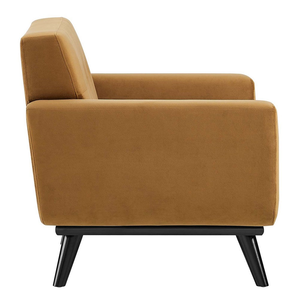 Engage Performance Velvet Armchair by Modway| Brown
