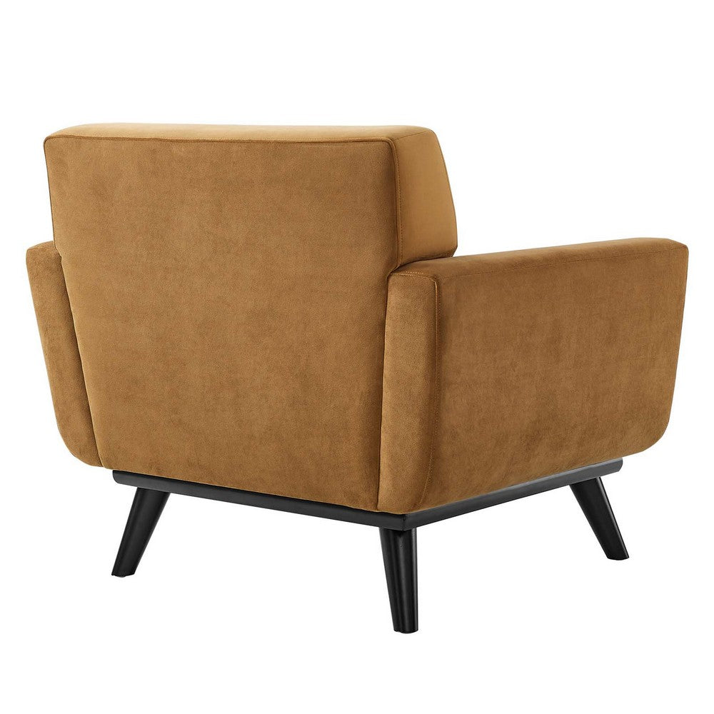 Engage Performance Velvet Armchair by Modway| Brown