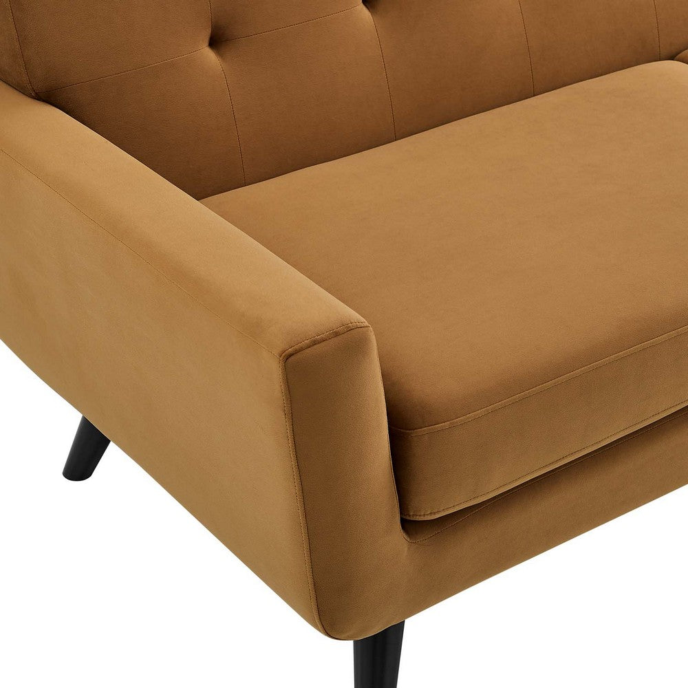 Engage Performance Velvet Armchair by Modway| Brown
