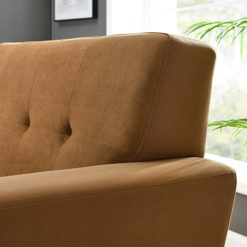 Engage Performance Velvet Armchair by Modway| Brown