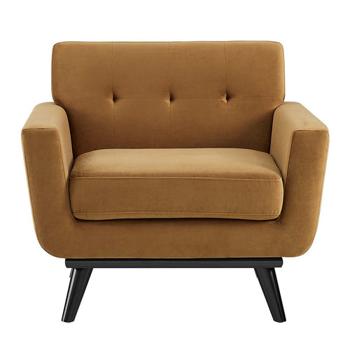 Engage Performance Velvet Armchair by Modway| Brown