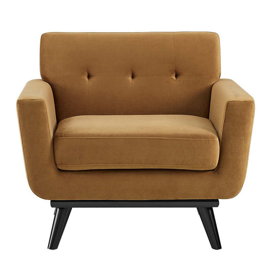 Engage Performance Velvet Armchair by Modway| Brown