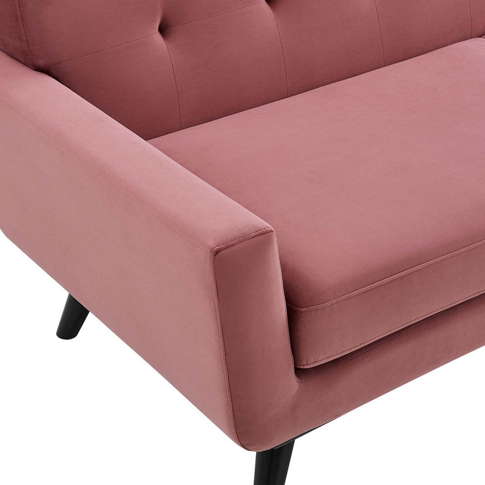 Engage Performance Velvet Armchair by Modway| Red