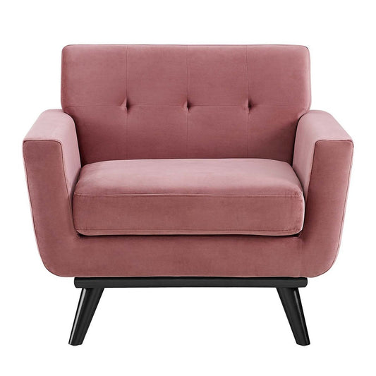 Engage Performance Velvet Armchair by Modway| Red
