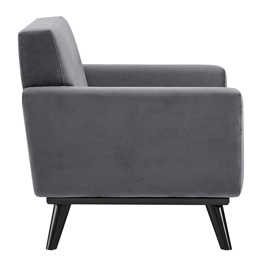 Engage Performance Velvet Armchair by Modway| Gray