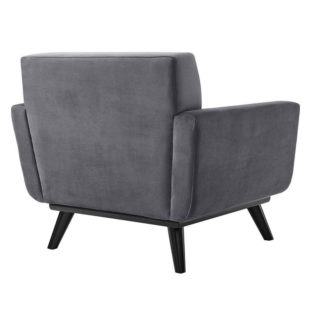 Engage Performance Velvet Armchair by Modway| Gray