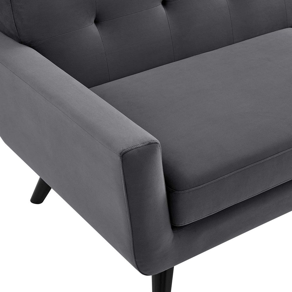 Engage Performance Velvet Armchair by Modway| Gray