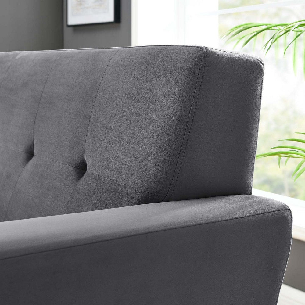Engage Performance Velvet Armchair by Modway| Gray