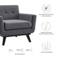 Engage Performance Velvet Armchair by Modway| Gray