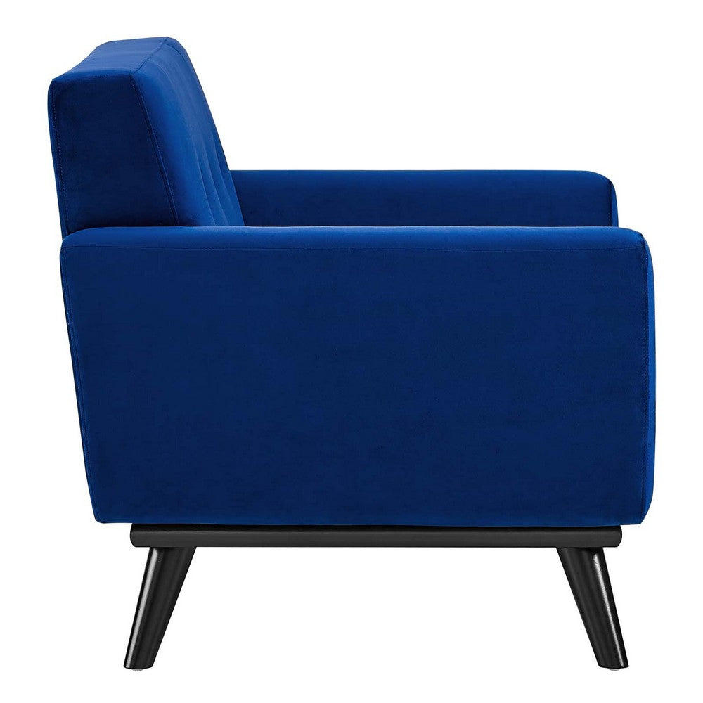 Engage Performance Velvet Armchair by Modway| Blue