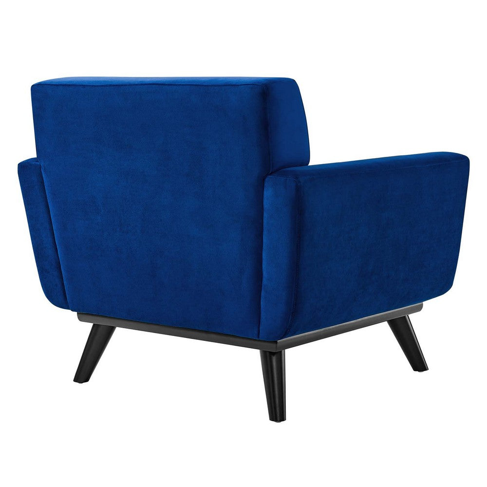 Engage Performance Velvet Armchair by Modway| Blue