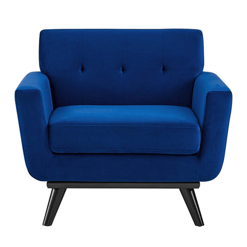 Engage Performance Velvet Armchair by Modway| Blue