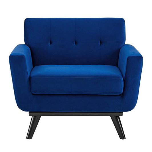 Engage Performance Velvet Armchair by Modway| Blue