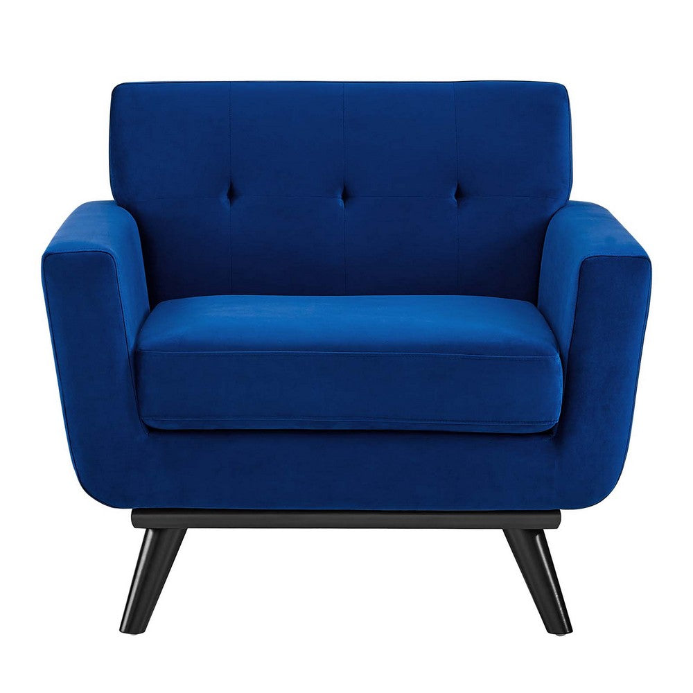 Engage Performance Velvet Armchair by Modway| Blue
