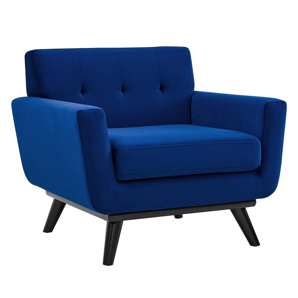 Engage Performance Velvet Armchair by Modway| Blue