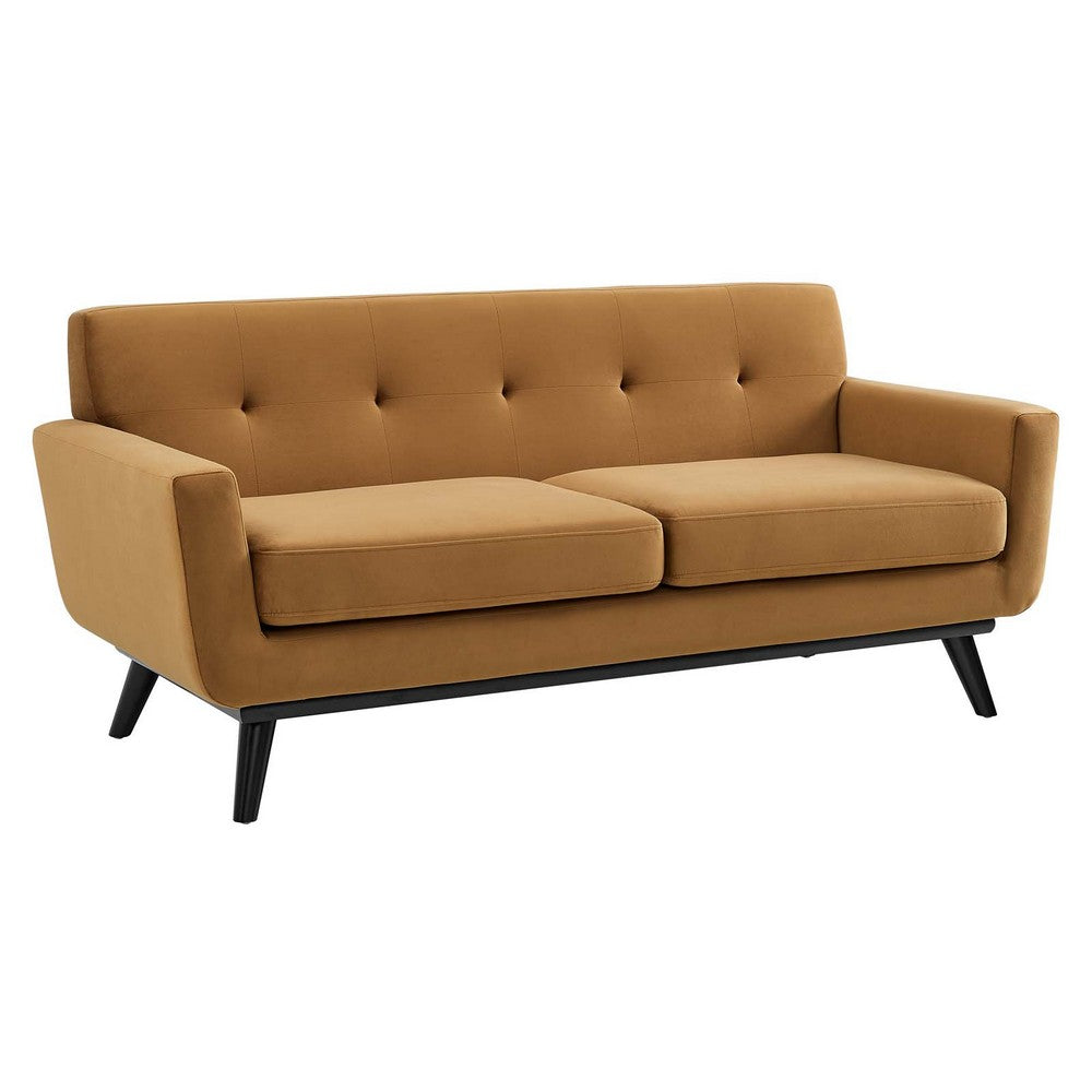 Engage Performance Velvet Loveseat by Modway| Brown