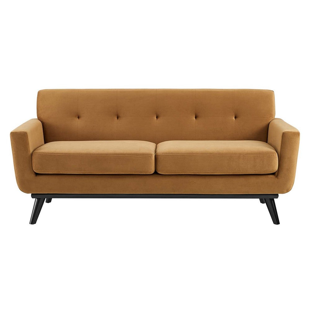 Engage Performance Velvet Loveseat by Modway| Brown