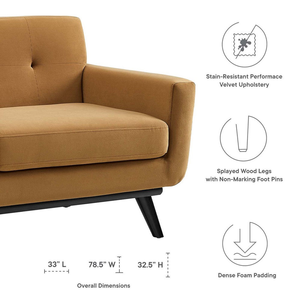 Engage Performance Velvet Loveseat by Modway| Brown
