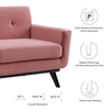 Modway Engage Performance Velvet Loveseat Dusty Rose MDY-EEI-5599-DUS