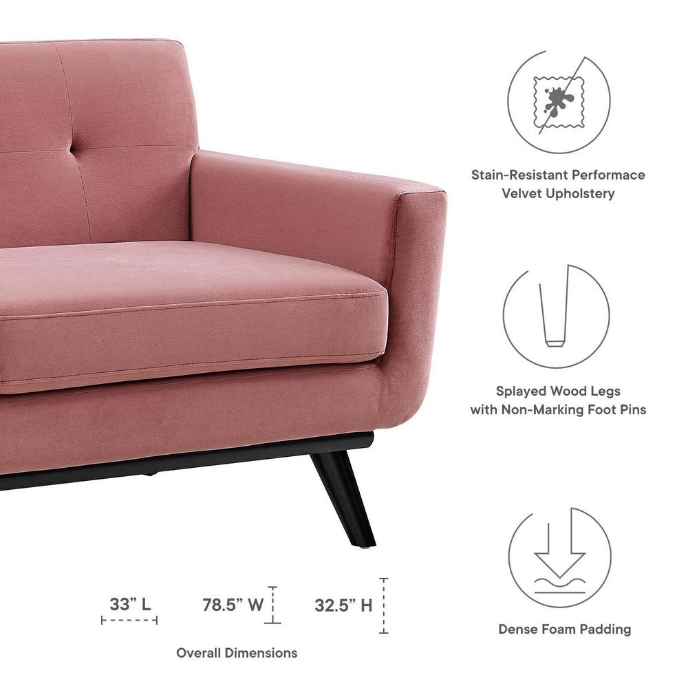 Engage Performance Velvet Loveseat by Modway| Red