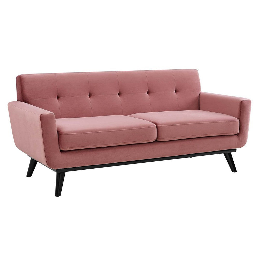 Modway Engage Performance Velvet Loveseat, Dusty Rose