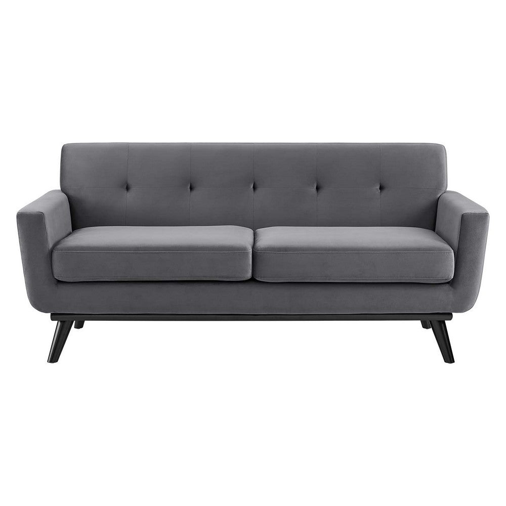 Engage Performance Velvet Loveseat by Modway| Gray