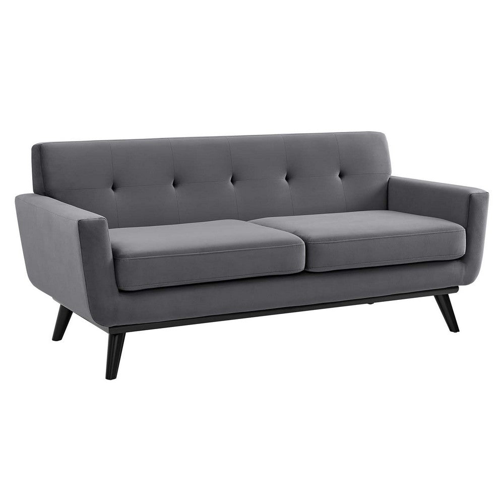 Engage Performance Velvet Loveseat by Modway| Gray