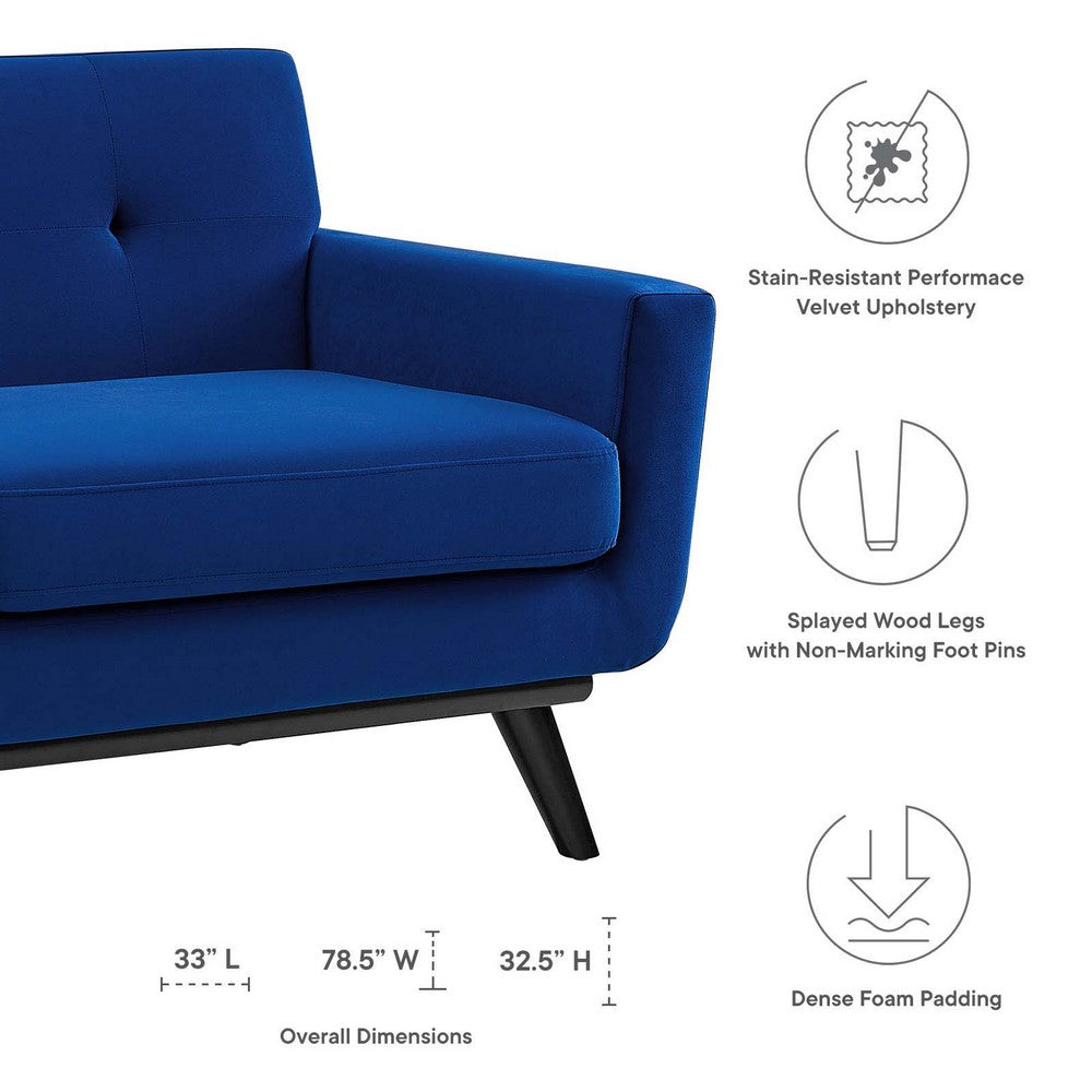 Engage Performance Velvet Loveseat by Modway| Blue