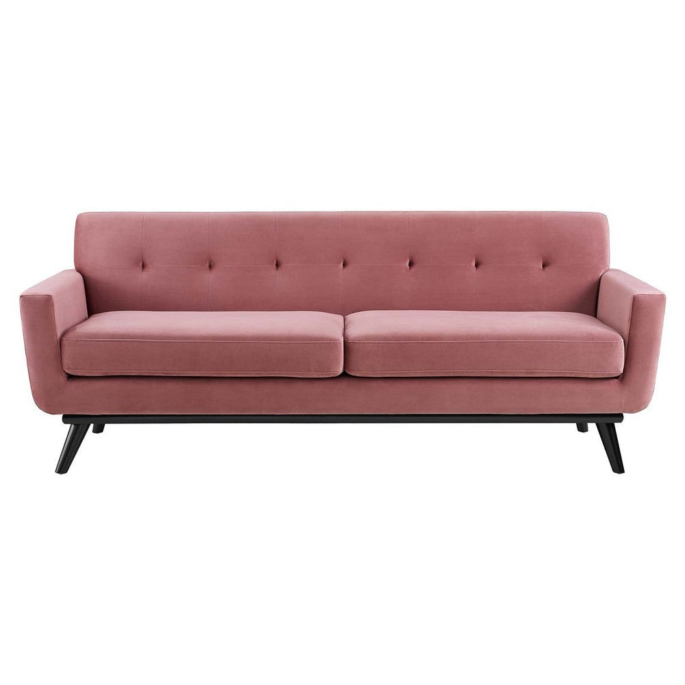 Modway Engage Performance Velvet Sofa Dusty Rose MDY-EEI-5600-DUS