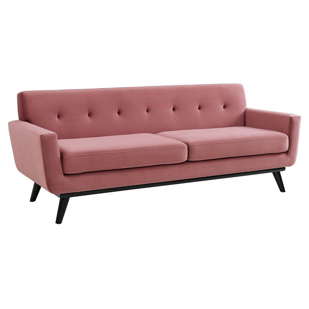 Modway Engage Performance Velvet Sofa, Dusty Rose