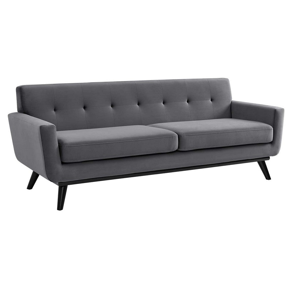 Modway Engage Performance Velvet Sofa, Gray