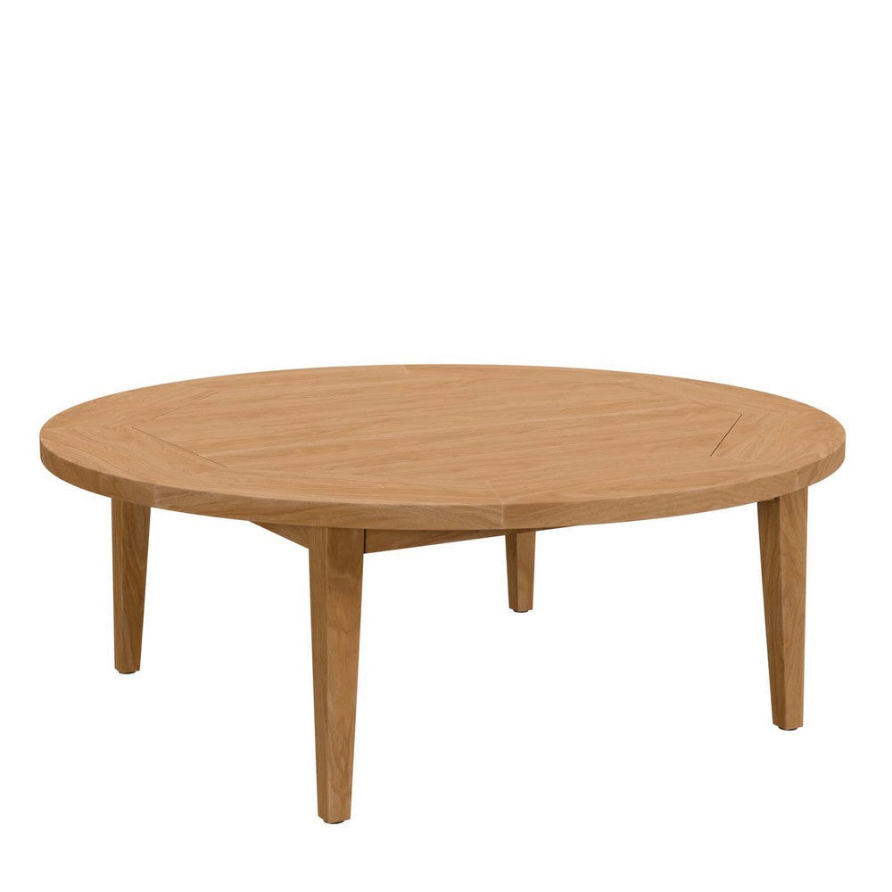 Modway Brisbane Teak Wood Outdoor Patio Table in Natural, Coffee table-43.5" L X 43.5" W X 15.5" H