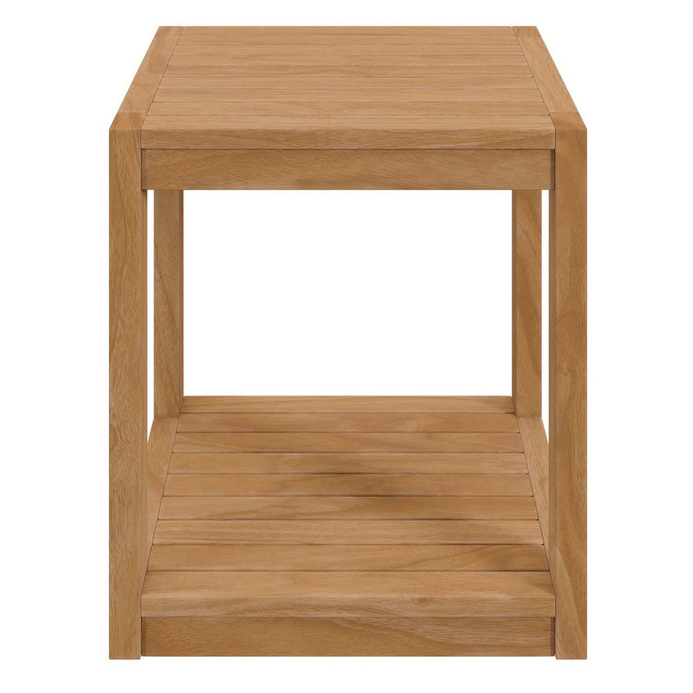 Modway Carlsbad Teak Wood Outdoor Patio Side Table  - No Shipping Charges
