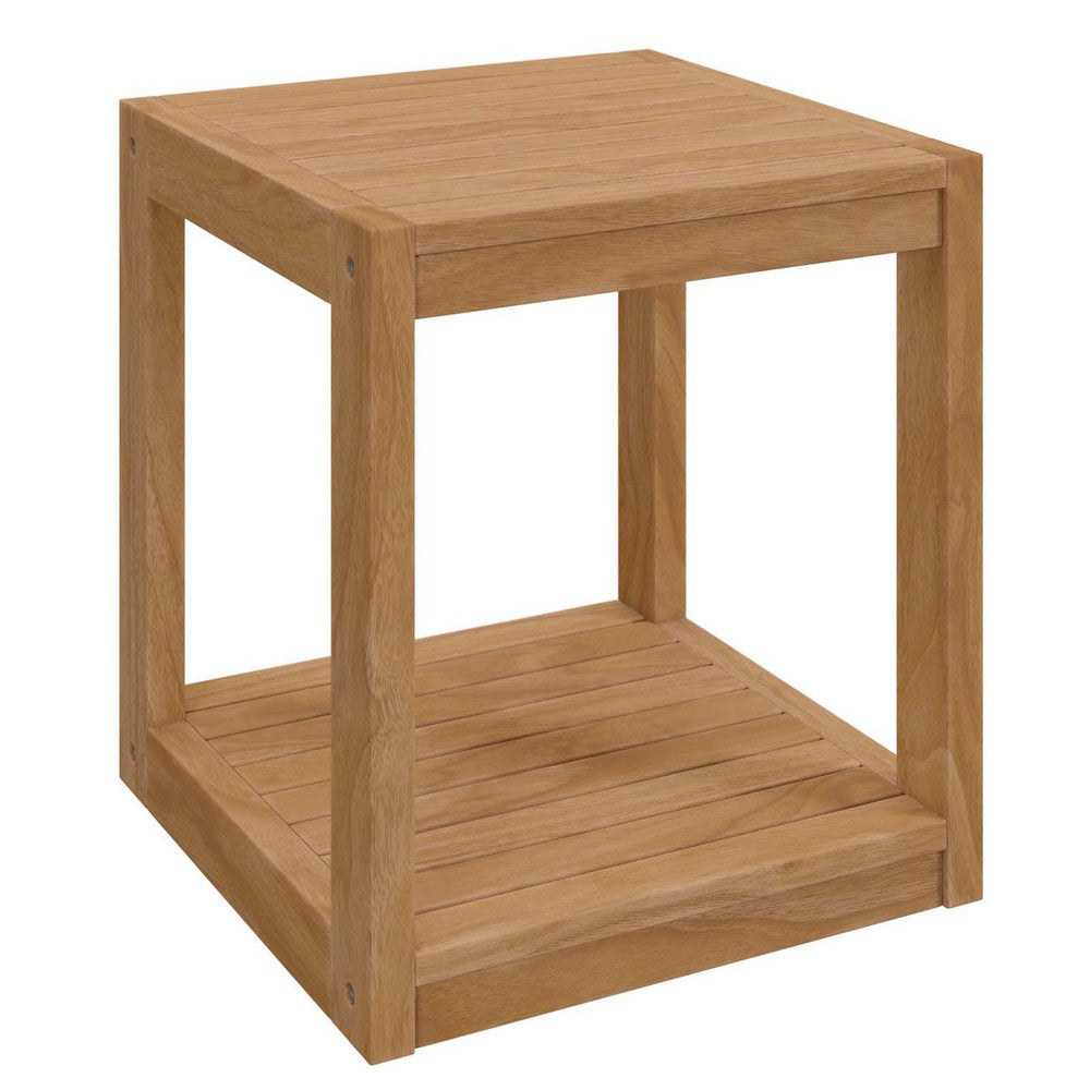 Modway Carlsbad Teak Wood Outdoor Patio Side Table  - No Shipping Charges