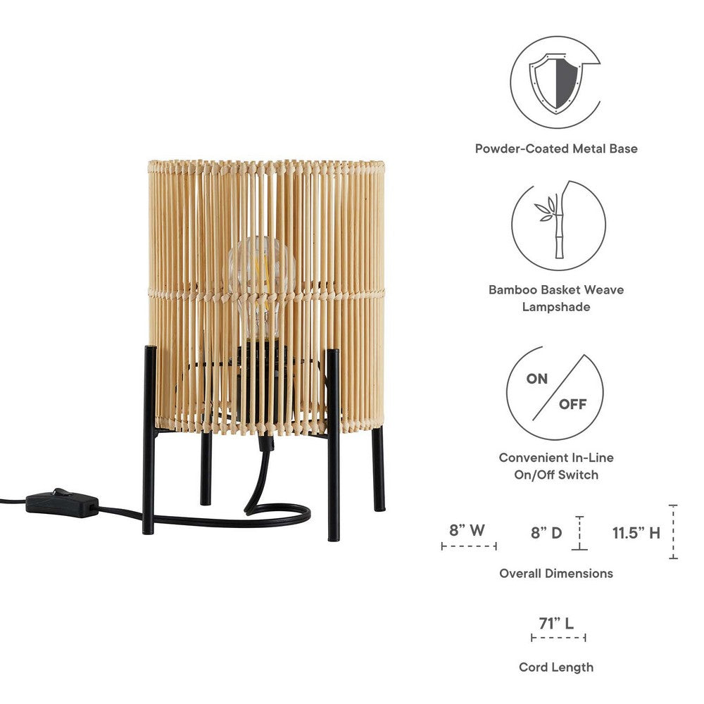 Casen Bamboo Table Lamp by Modway| Brown