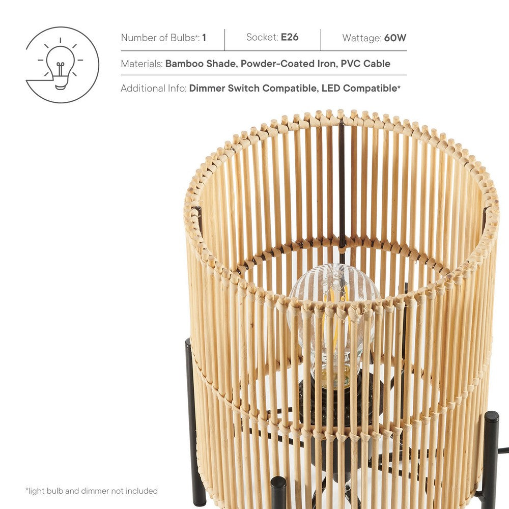 Casen Bamboo Table Lamp by Modway| Brown
