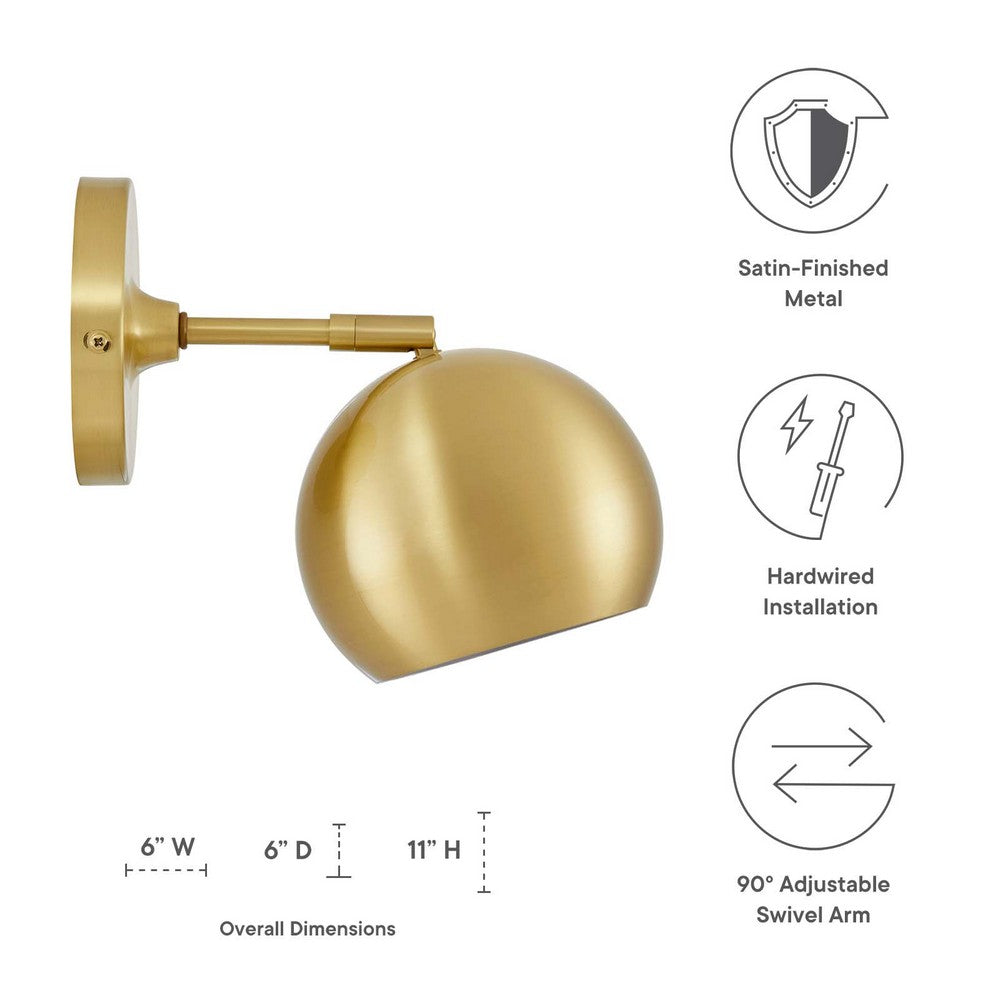 Chalice 4" Swing-Arm Metal Wall Sconce by Modway| Brown