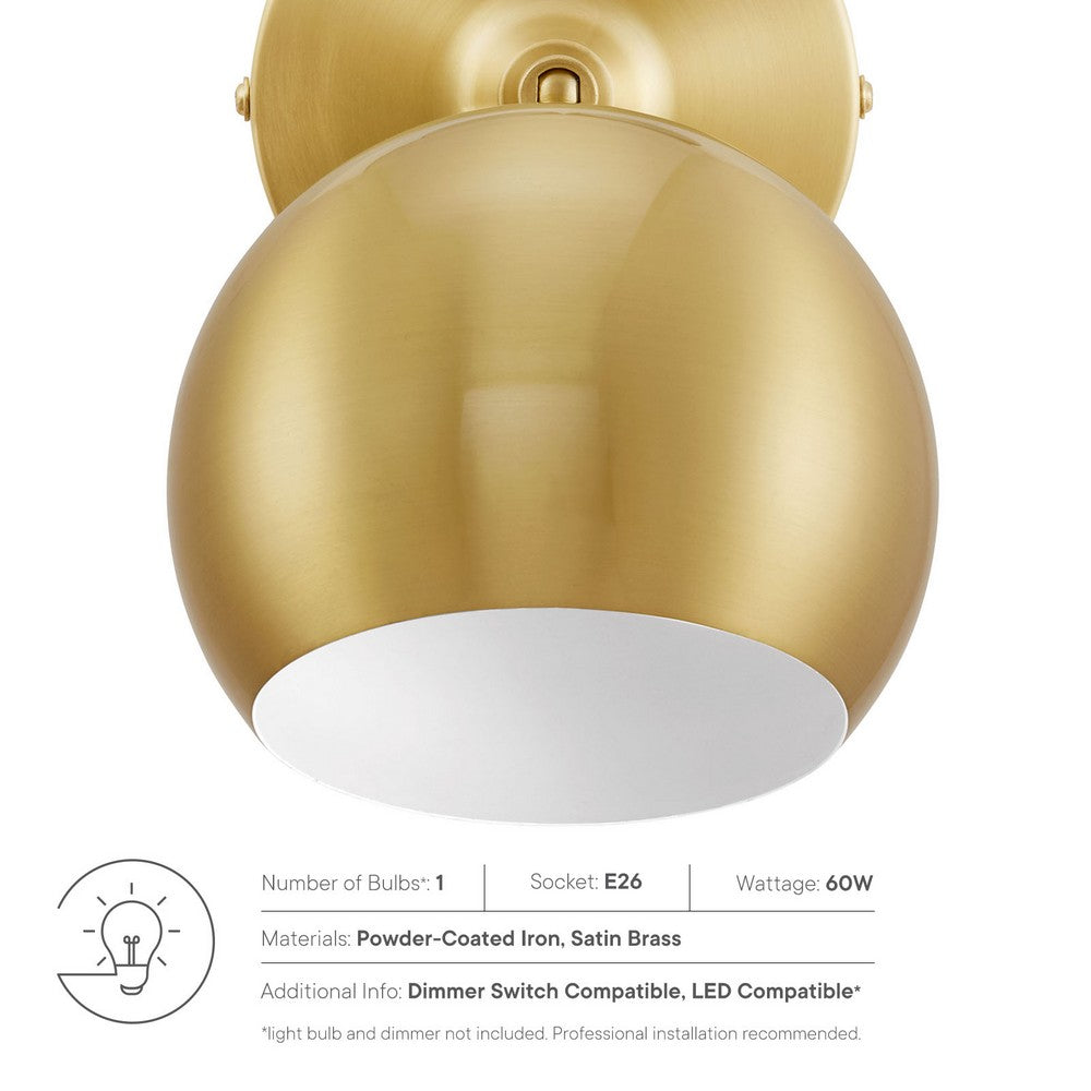 Chalice 4" Swing-Arm Metal Wall Sconce by Modway| Brown