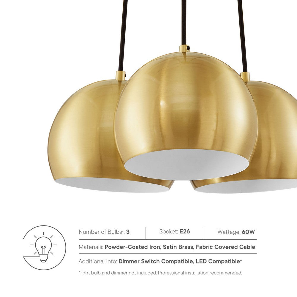 Chalice 3-Light Metal Pendant by Modway| Brown