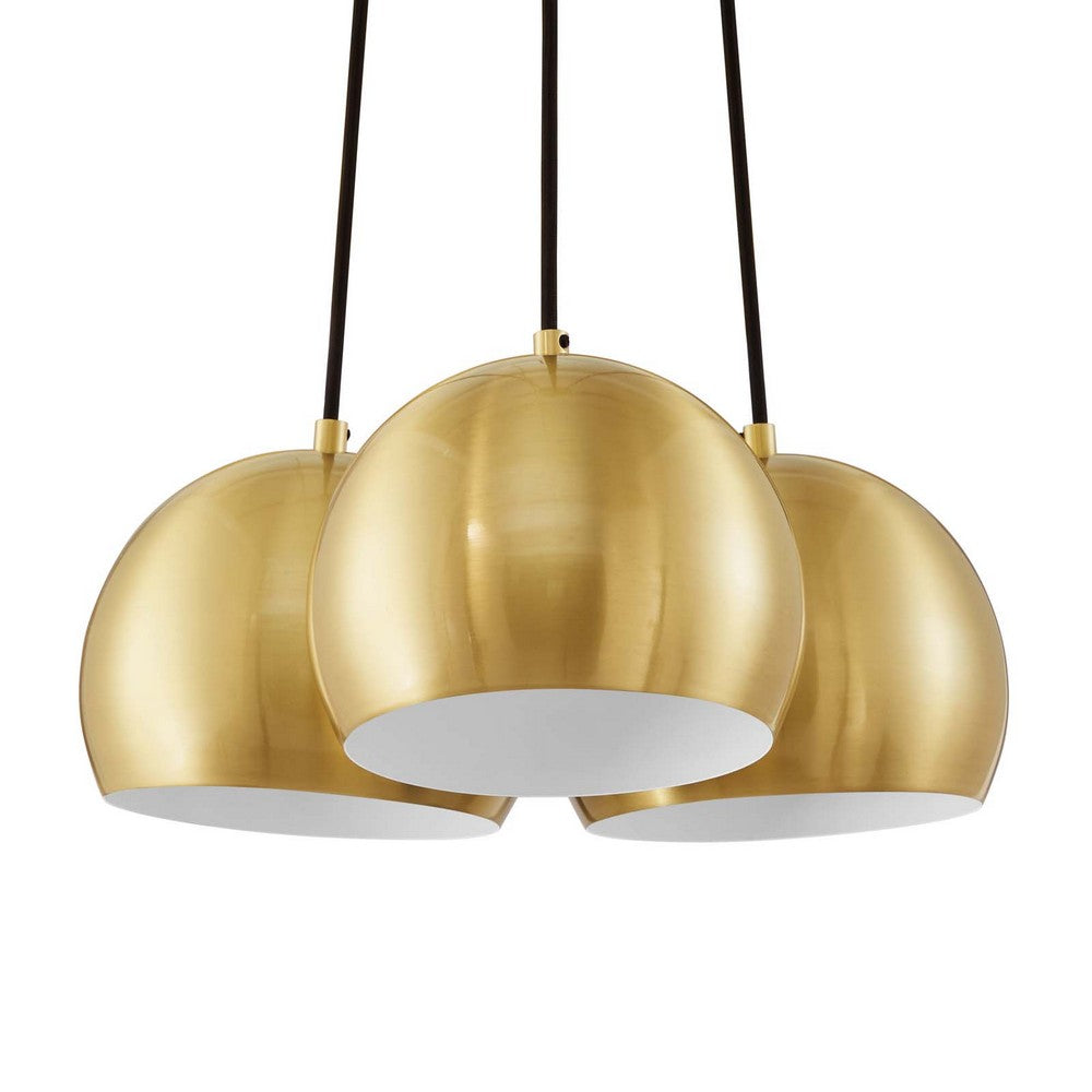 Chalice 3-Light Metal Pendant by Modway| Brown