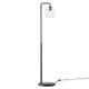 Modway Silo Glass Globe Glass and Metal Floor Lamp in Black